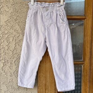 Zara Kids Light Tan Casual Paper Bag Pants Sz 3/4Y Corduroy